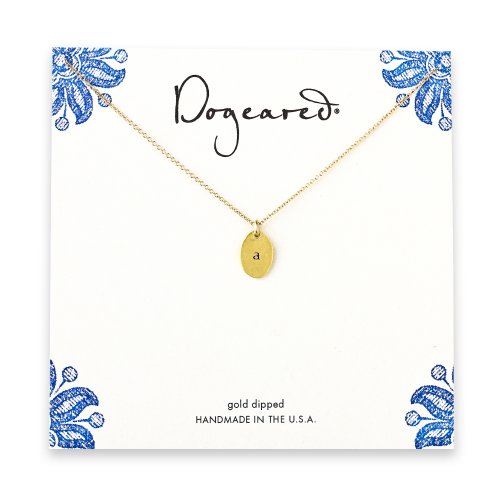dogeared gold dipped initial necklace - letter a