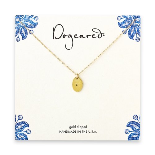 dogeared gold dipped initial necklace - letter c