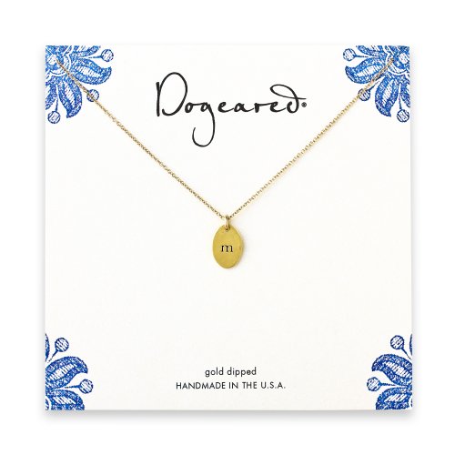 dogeared gold dipped initial necklace - letter m
