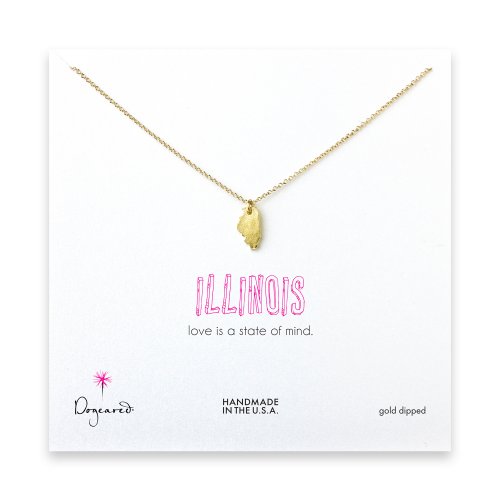 illinois necklace, gold dipped