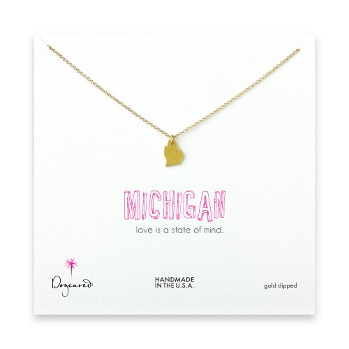 michigan necklace, gold dipped