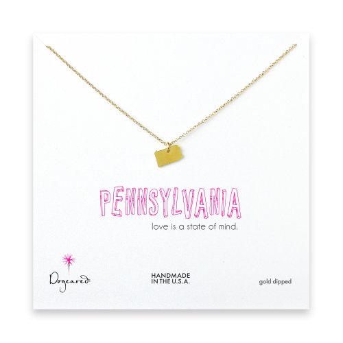 pennsylvania necklace, gold dipped