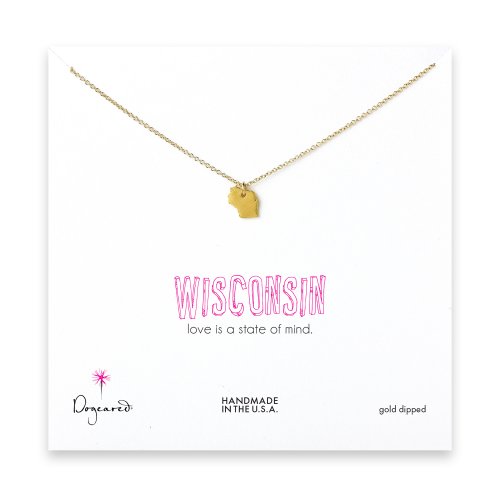 wisconsin necklace, gold dipped