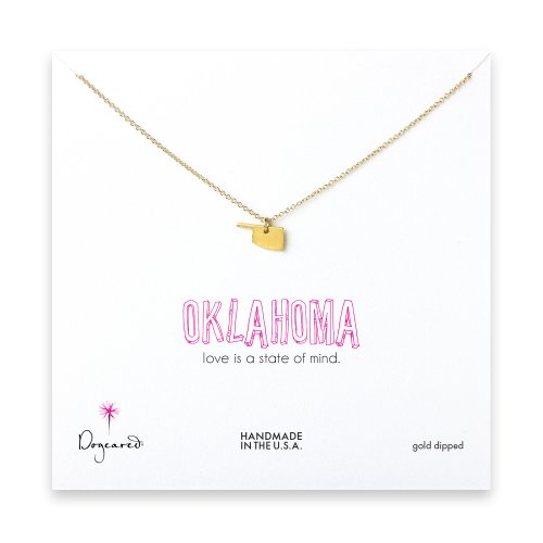 oklahoma necklace, gold dipped