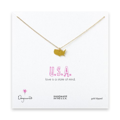 USA necklace, gold dipped