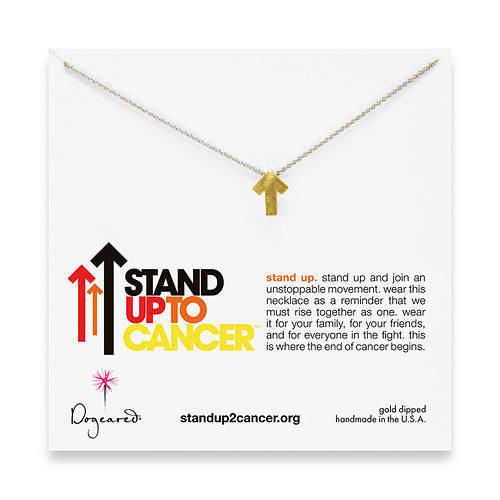 stand up to cancer gold dipped necklace