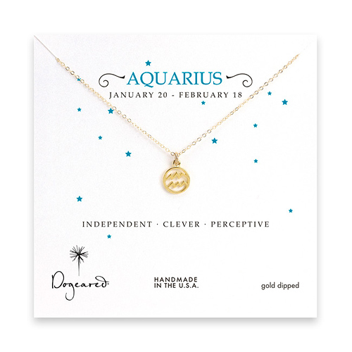 aquarius zodiac gold dipped necklace