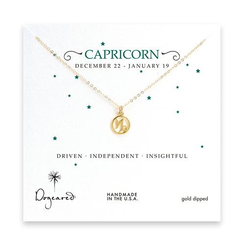 capricorn zodiac gold dipped necklace