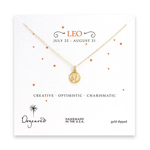 leo zodiac gold dipped necklace