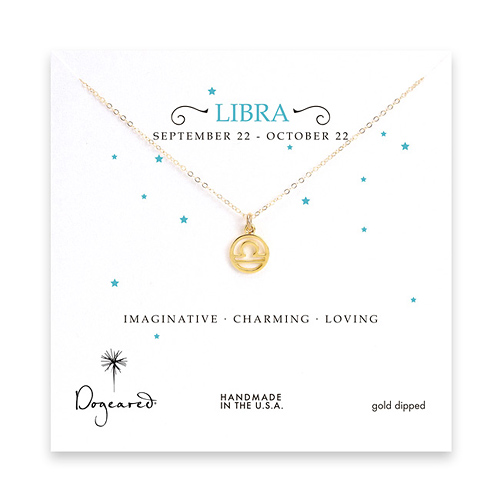 libra zodiac gold dipped necklace