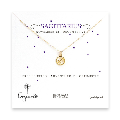 sagittarius zodiac gold dipped necklace