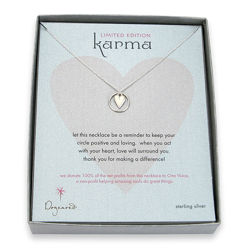 limited edition karma and kind heart sterling silver reminder necklace