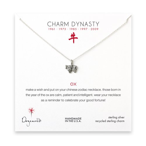 year of the ox charm necklace, sterling silver