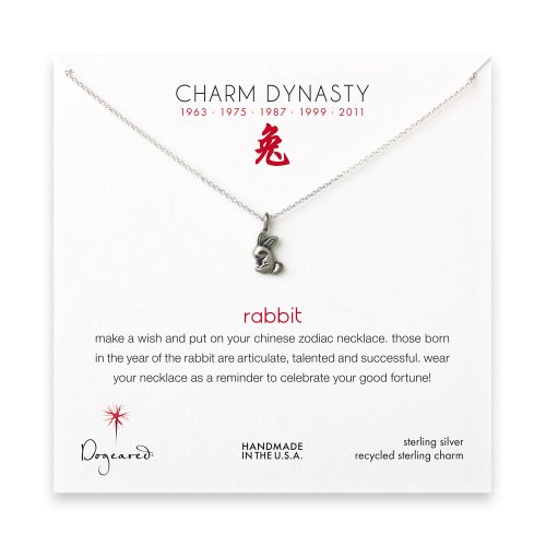year of the rabbit charm necklace, sterling silver