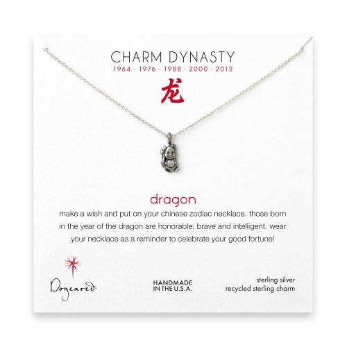 year of the dragon charm necklace, sterling silver