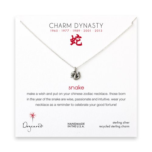 year of the snake charm necklace, sterling silver