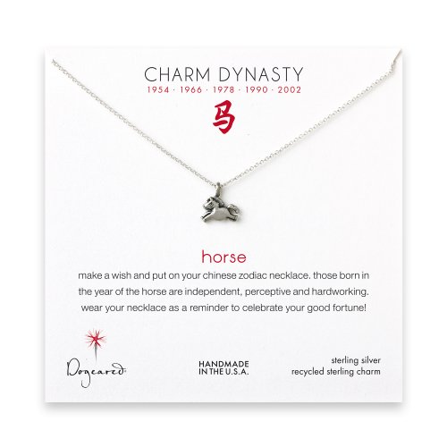 year of the horse charm necklace, sterling silver