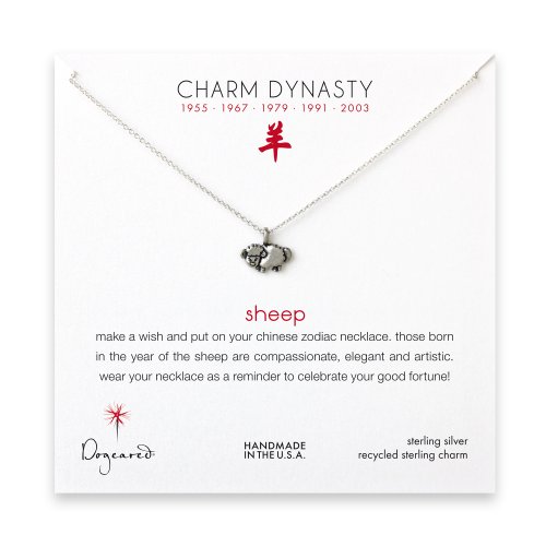 year of the sheep charm necklace, sterling silver