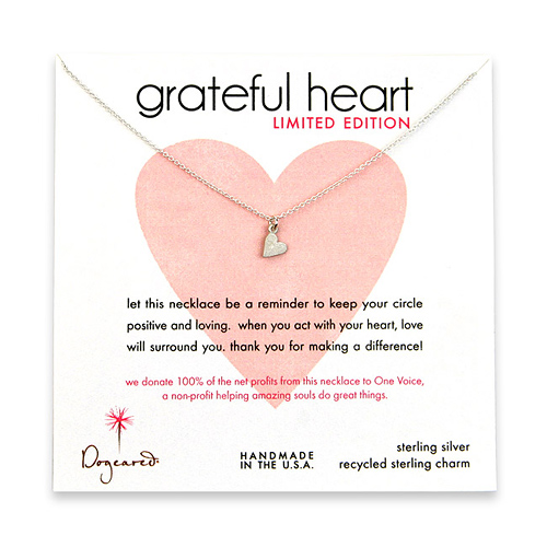 sterling silver limited edition grateful heart necklace with sideways heart