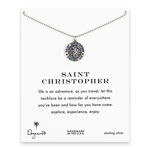 saint christopher sterling silver necklace - 18 inches