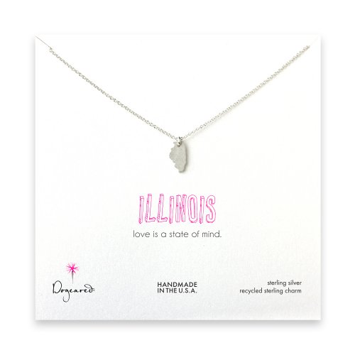 illinois necklace, sterling silver