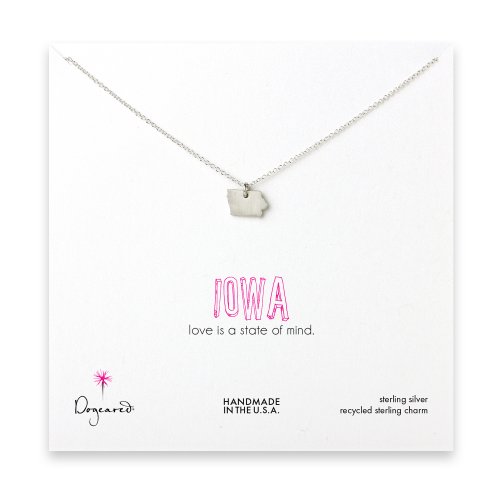 iowa necklace, sterling silver