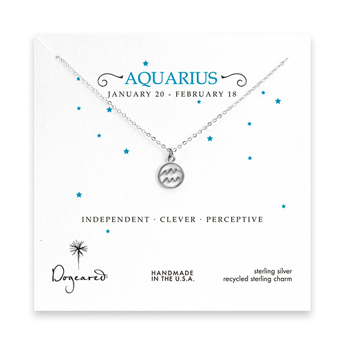 aquarius zodiac sterling silver necklace