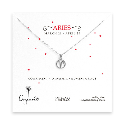 aries zodiac sterling silver necklace
