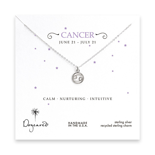 cancer zodiac sterling silver necklace