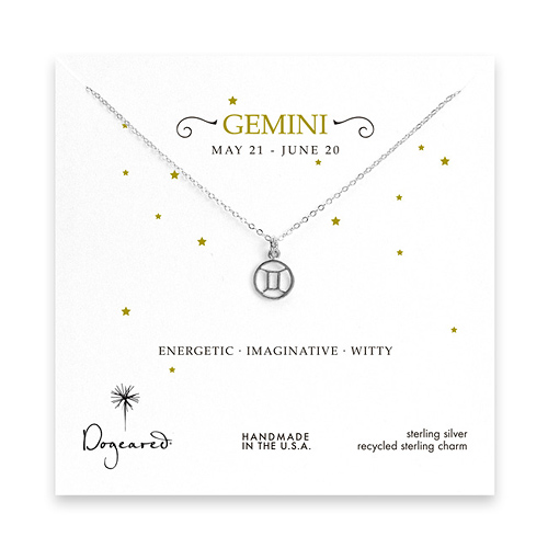 gemini zodiac sterling silver necklace