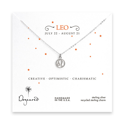 leo zodiac sterling silver necklace
