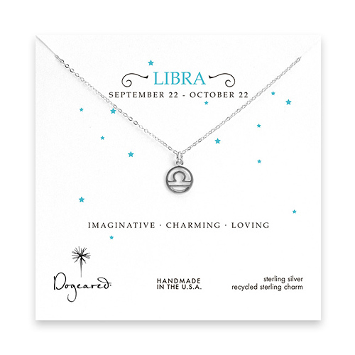 libra zodiac sterling silver necklace