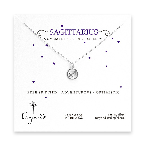 sagittarius zodiac sterling silver necklace