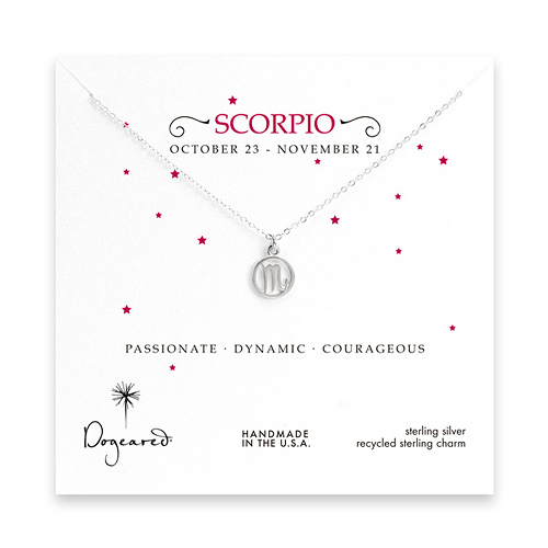 scorpio zodiac sterling silver necklace