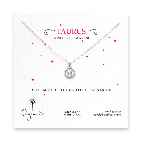 taurus zodiac sterling silver necklace