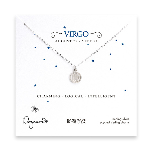 virgo zodiac sterling silver necklace