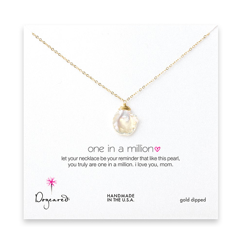 mom one in a million keshi pearl necklace, gold dipped