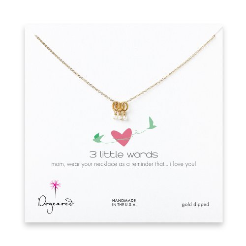 three pearl mom necklace, gold dipped
