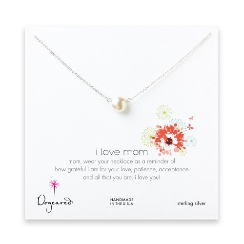 I love mom pearl necklace, sterling silver