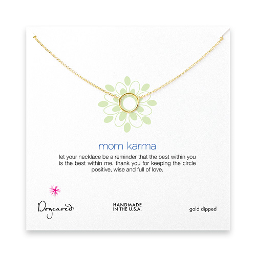 mom karma necklace, gold dipped - 18 inches