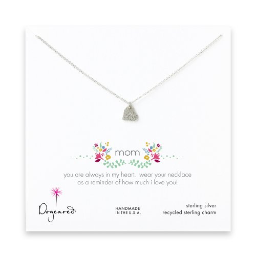 mom sparkle heart necklace, sterling silver