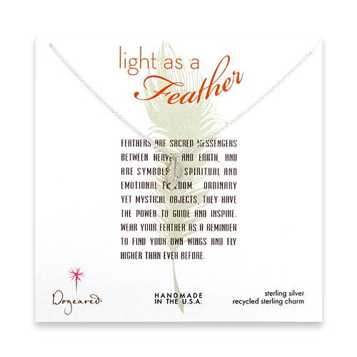 light as a feather small sterling silver feather necklace