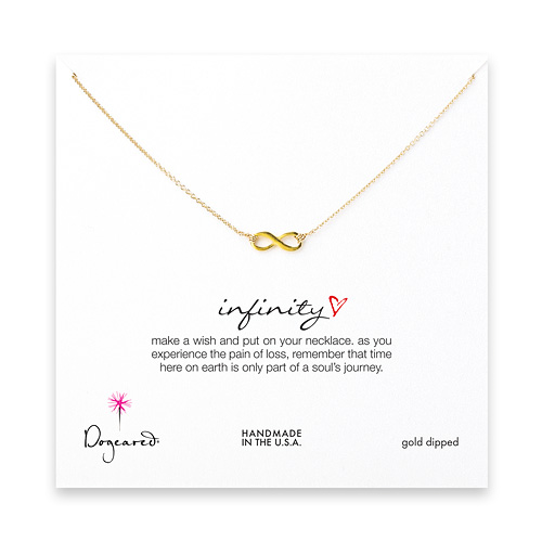 infinity necklace, gold dipped