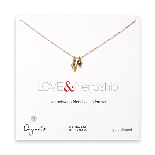the love & friendship gold dipped necklace