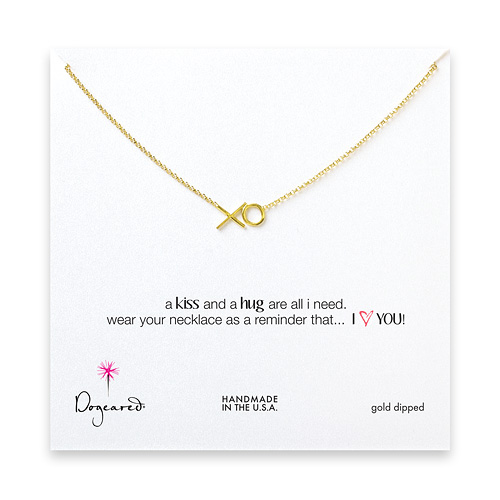 xo necklace, gold dipped