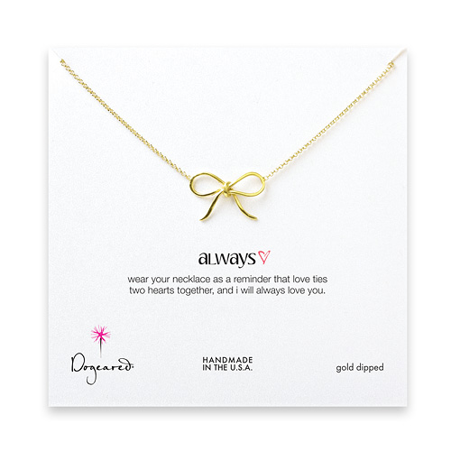 always bow gold dipped necklace