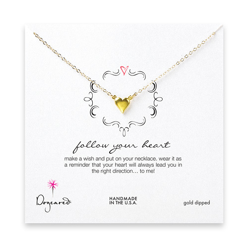 follow your heart gold dipped necklace