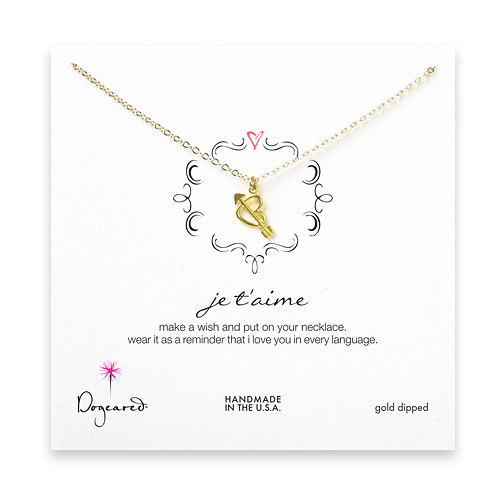 je t'aime gold dipped necklace