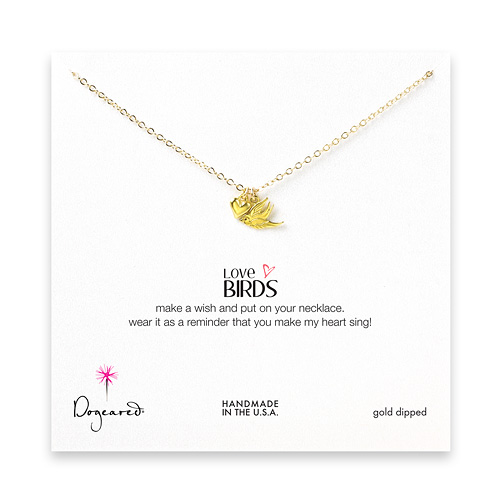 love birds gold dipped necklace
