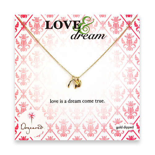 the love & dream gold dipped necklace